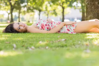 Happy brunette