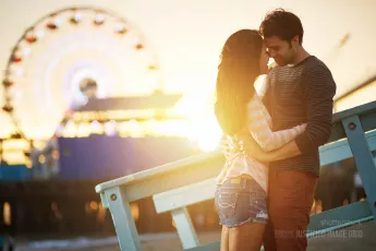 Couple an the ferris wheel