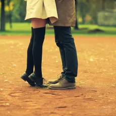 Young couple tenderly kissing