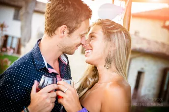 Couple at italian winery