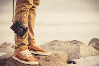 Feet of a photographer