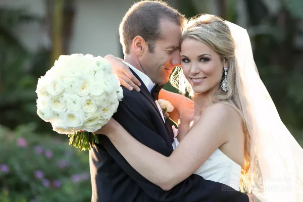 Happy bride and groom