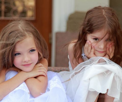 Little girls at a wedding