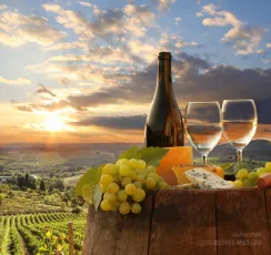 White wine with barrel