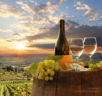 White wine with barrel