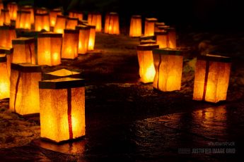 Paper lanterns on Christmas Eve
