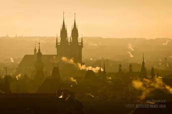 View of Prague city towers