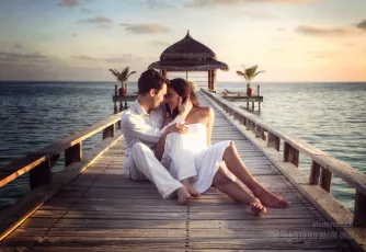 Couple in white clothes