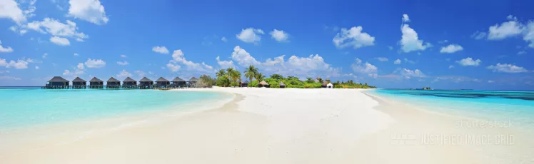 Panorama shot of a tropical island