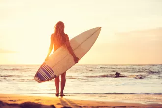 Beautiful sexy surfer girl