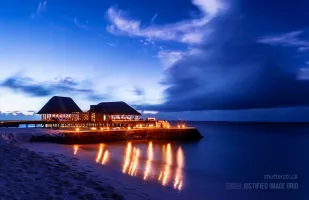 Romantic restaurant on the beach