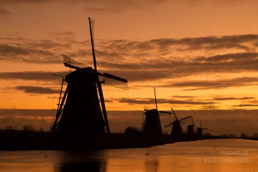 A group of windmills