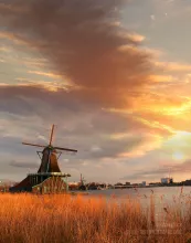 A windmill in the Netherlands