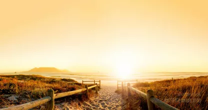 Sunset panorama of a beach