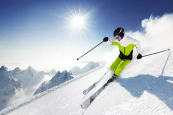 Skier in mountains