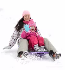 Mother with small girl