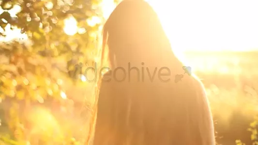 Girl walking in the forest