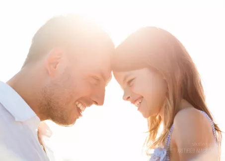 Happy father and child