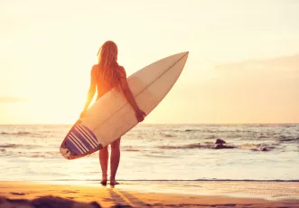 Beautiful sexy surfer girl
