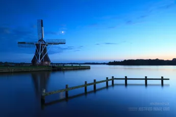 Windmill with the Moon