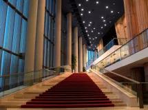 Way up - red carpet and marble staircase