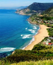 18 September 2004 - View south-west from Stanwell Tops across the beach at Stanwell Park, NSW, Australia