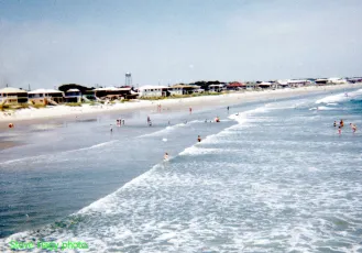 Looking north along the coast from the pier at Windy Hill Beach - 1966
