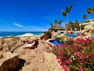 Lounging at the adult pool, One&Only Palmilla, in Cabo San Lucas, Mexico