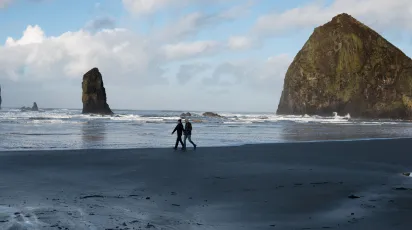Walk on the beach at sunrise