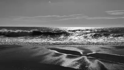 Monochrome Sand And Sea.