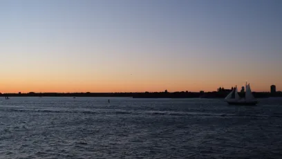 A Sunset and a Sailboat