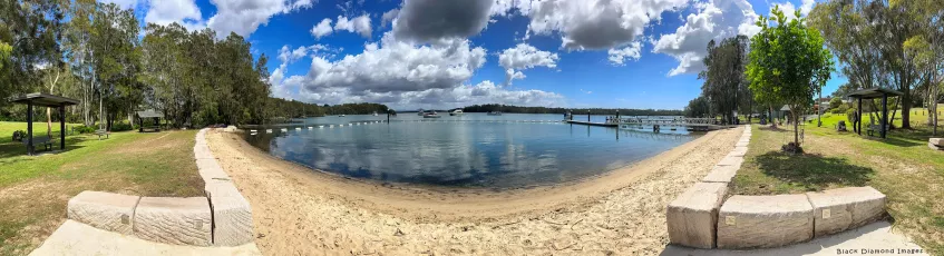 Coomba Bay Lakeside Swimming Pool & Jetty, Coomba Park & Wallis Lake, Great Lakes, NSW