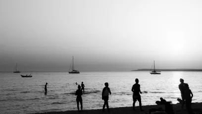 Silhouettes on the beach