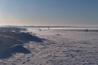 Plage enneigée de Saint-Brevin l'Océan