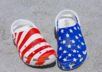 Patriotic Crocs on the Beach - Myrtle Beach, South Carolina