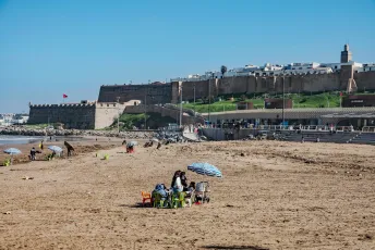 Family Picnic on Beach below Kasbah des Oudayas - Rabat