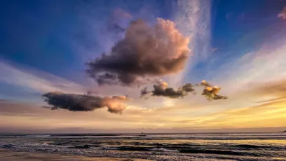 Cloud on a dawn beach walk at Byron Bay