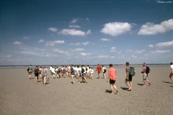 Retour à travers les sables de la baie