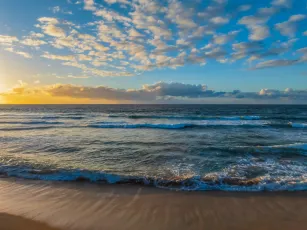 Sunrise at the Seaside with a Mackeral Sky