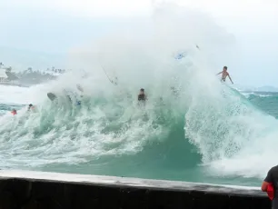 Yesterday (June 3), we had a giant south swell hit the shores of Kailua Kona.