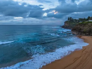 Sunrise Seascape with Rain Clouds