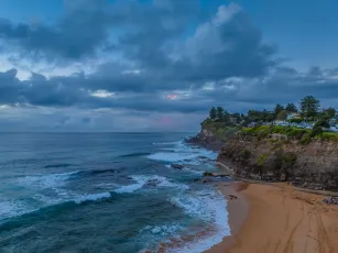 Sunrise Seascape with Rain Clouds