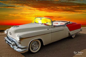 1953 Oldsmobile Fiesta Convertible Sunset Beach Cruise 1Dsii 24mm