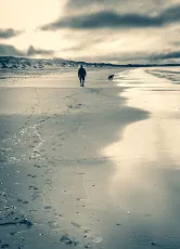 Winter beach walk