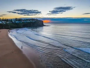 Aerial Sunrise Over the Sea