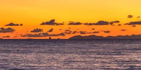 Freighter below the horizon