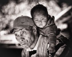 Grandfather and child