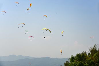 Paragliders above Pokhara