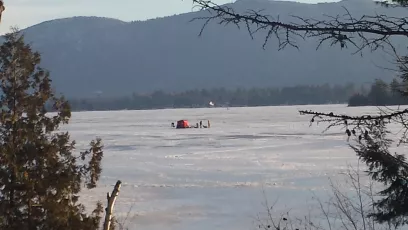 Ice Fishing on Lake George in upstate N.Y.